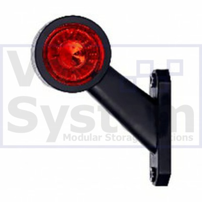 LH Red/White LED Short Oblique Outline Marker Lamp - 12/24V
